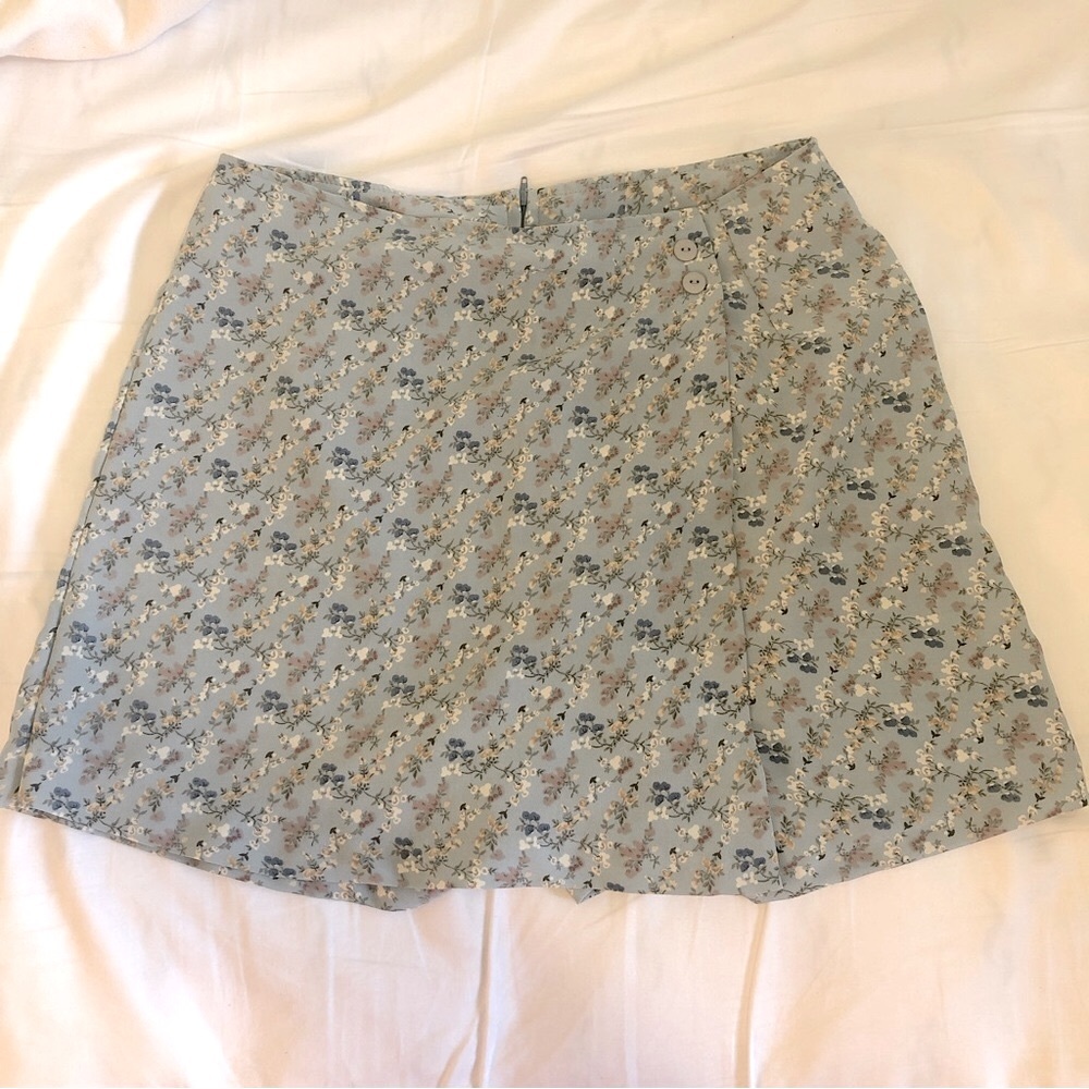 Floral Print Blue Skort